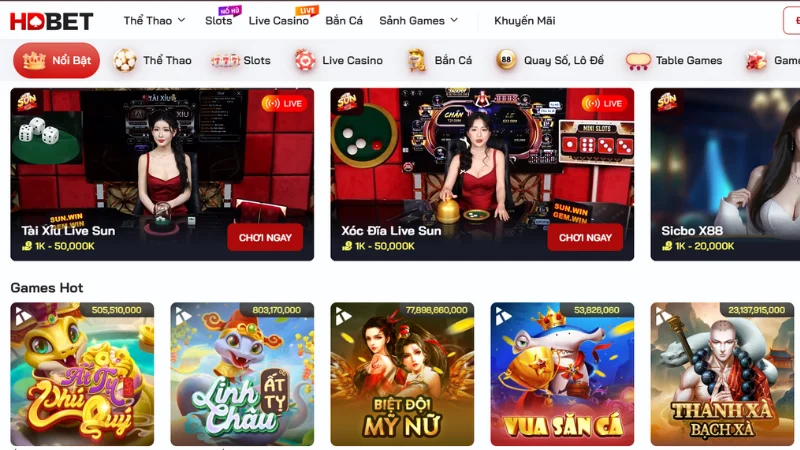 Sảnh game HDBET tổng hợp quy tụ hàng loạt siêu phẩm hấp dẫn