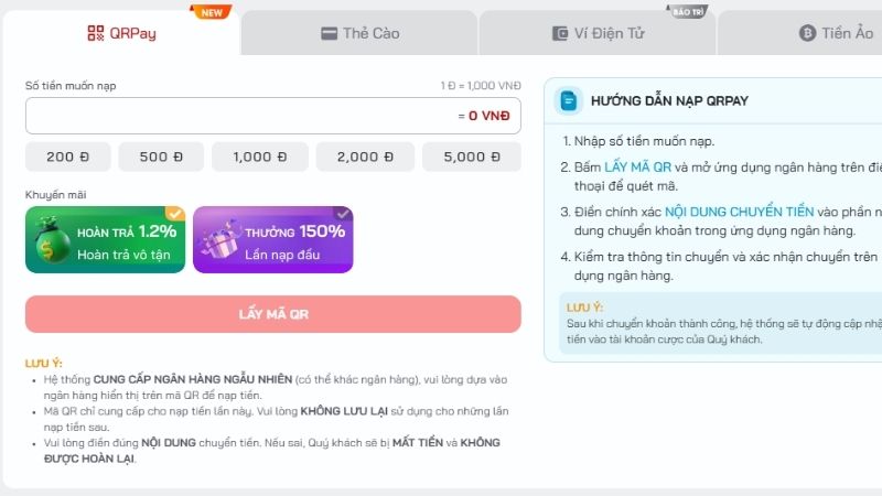 Những điều kiện cơ bản để nạp tiền HDBET thành công