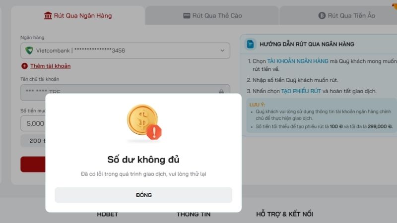 Một số lưu ý để rút tiền HDBET thành công 100%