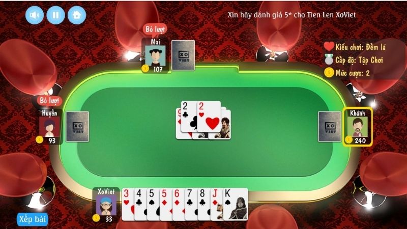 Giá trị và thứ tự các quân bài Tiến Lên Miền Nam